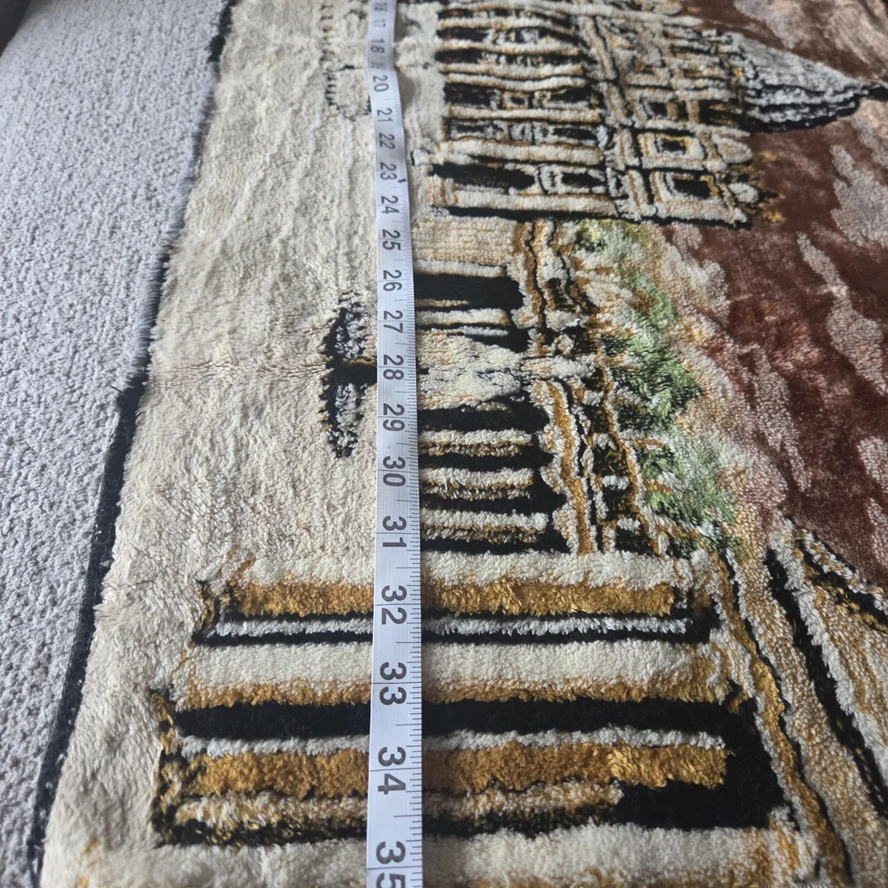 Vintage St. Peter’s Basilica Vatican Tapestry Wall Hanging Rug Rome Souvenir